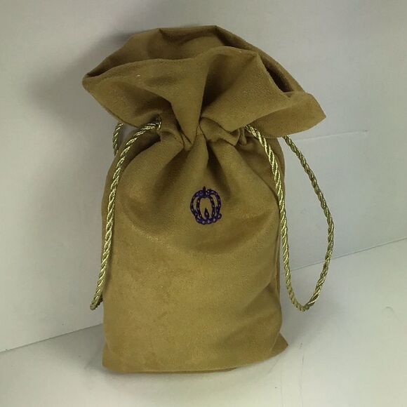 Crown  Royal  Reserve Bag Canadian Whiskey Tan Faux Suede Tassel Drawstring - Picture 2 of 6